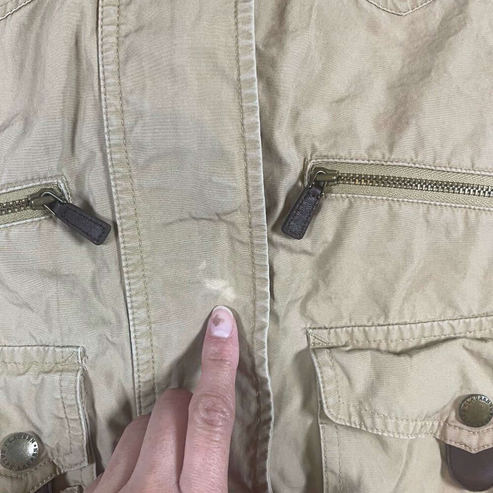 Lauren Ralph Lauren Womens Vest 1X Brown Safari Hunting Fishing Photography Flaw - Picture 4 of 7